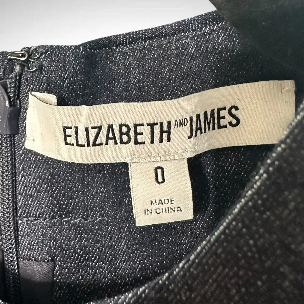 Elizabeth And James Sz 0 Asymmetrical Pencil Short Dress Blue Racerback Cocktail